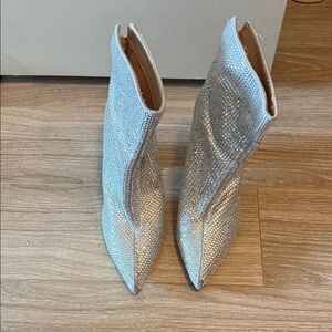 Steve Madden Shimmering Silver Heeled Boots